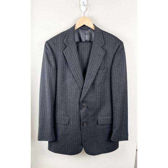 Brooks Brothers 2 Pc Wool Suit‎ Coat and Pants Gray Pinstripe Sz 41? Made In USA